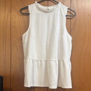 Banana Republic White Textured Tank Top